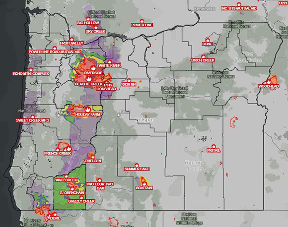 OREGON FIRE MAP
