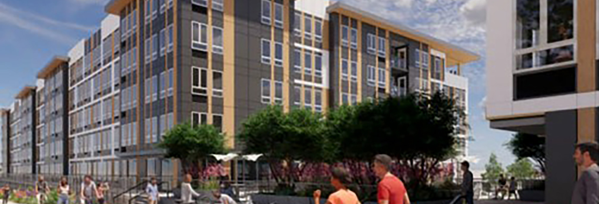Image of a mixed-use building. Conceptual drawing.