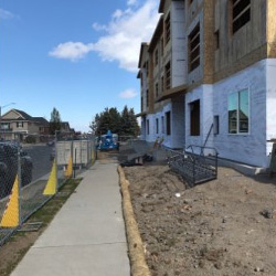 Erosion control on a construction site.