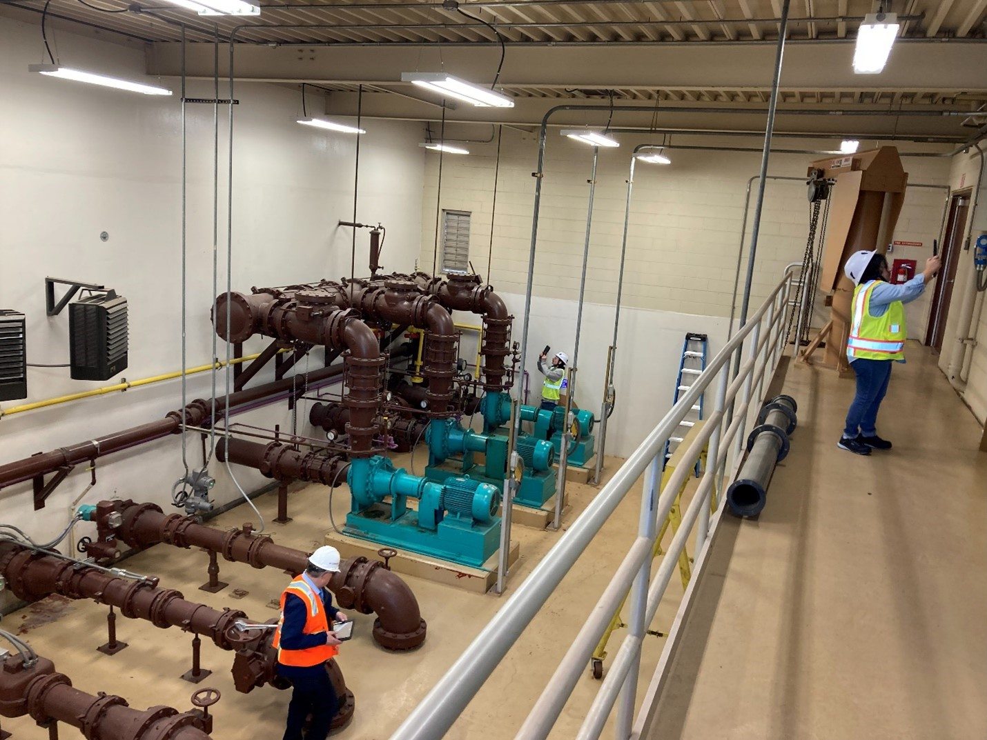 Engineering consultants performing condition assessement of pump station