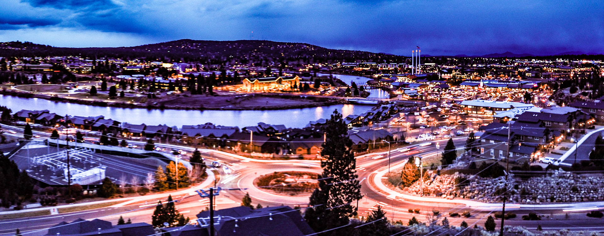 Old Mill Reed Market roundabout night